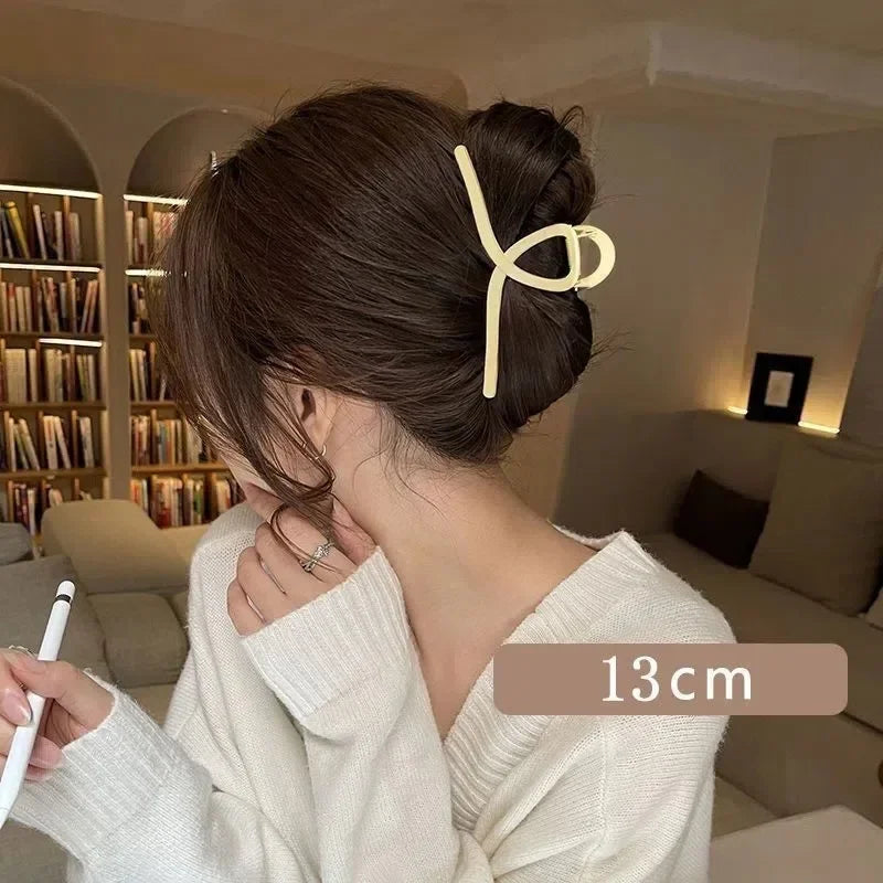 4 Pcs Large Solid Cross Matte Hair Claw Clips for Women Girls Fashion Daily Updo Accessories 13cm