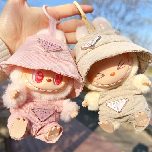 NO Doll,  For Labubu Doll Clothing Set Hat 17cm Clothes Shoes Doll DIY Accessories Training Sitting Party Games Toys Gifts