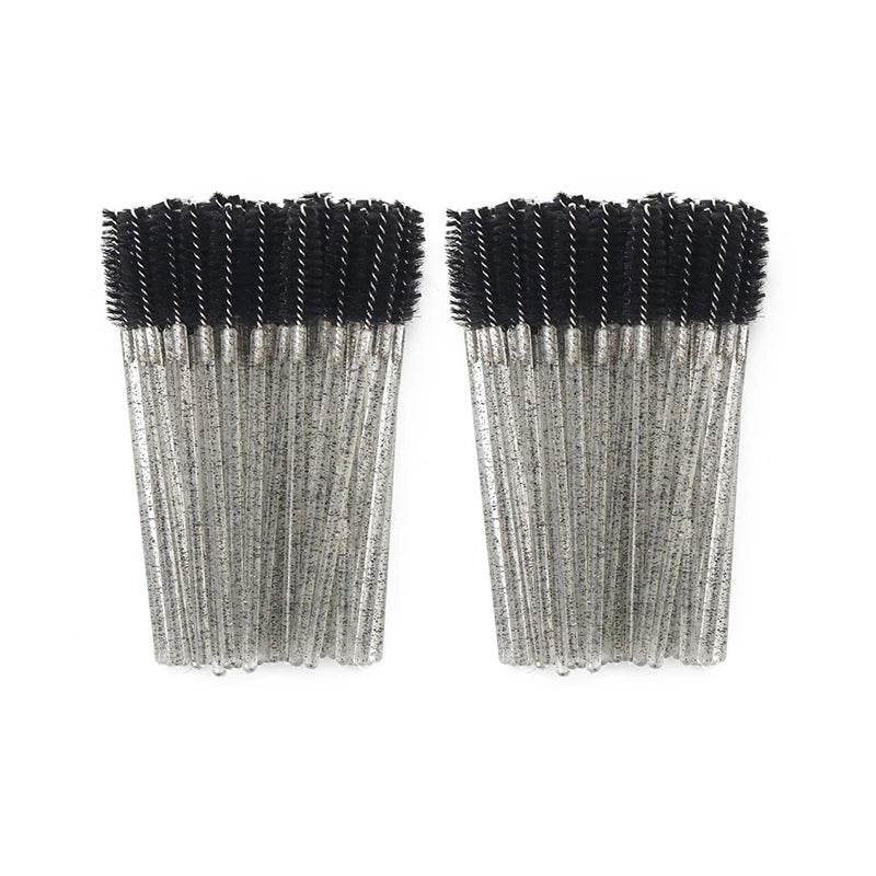 ANNAFRIS 50Pcs  Disposable Eyelash  Brush Soft Head Crystal Eyebrow Brush Lash Extension Brush  Mascara Wand Makeup Tool