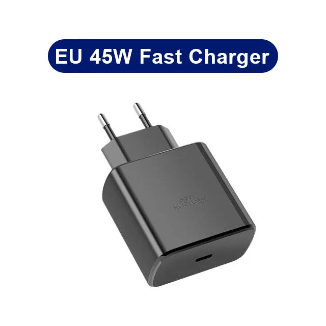 45W PD Charger Super Fast Charge for Samsung Galaxy S24 S23 Ultra Note 10 Plus USB C Type C Cable Mobile Phone Charger Adapter