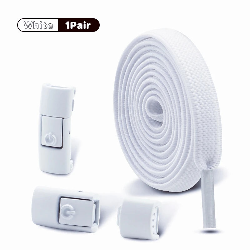 Elastic Laces Sneakers Tennis No Tie Shoe laces Lock Shoelaces without ties Kids Adult Shoelace Shoes Accessories 1Pair/2Pair