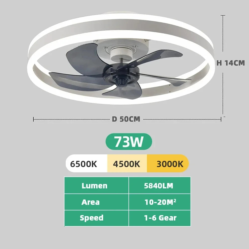 Modern Ceiling Fan (With Lighting) Silent LED Dimmable Ceiling Fan (With Remote Control) for Bedroom Study Dining Room,