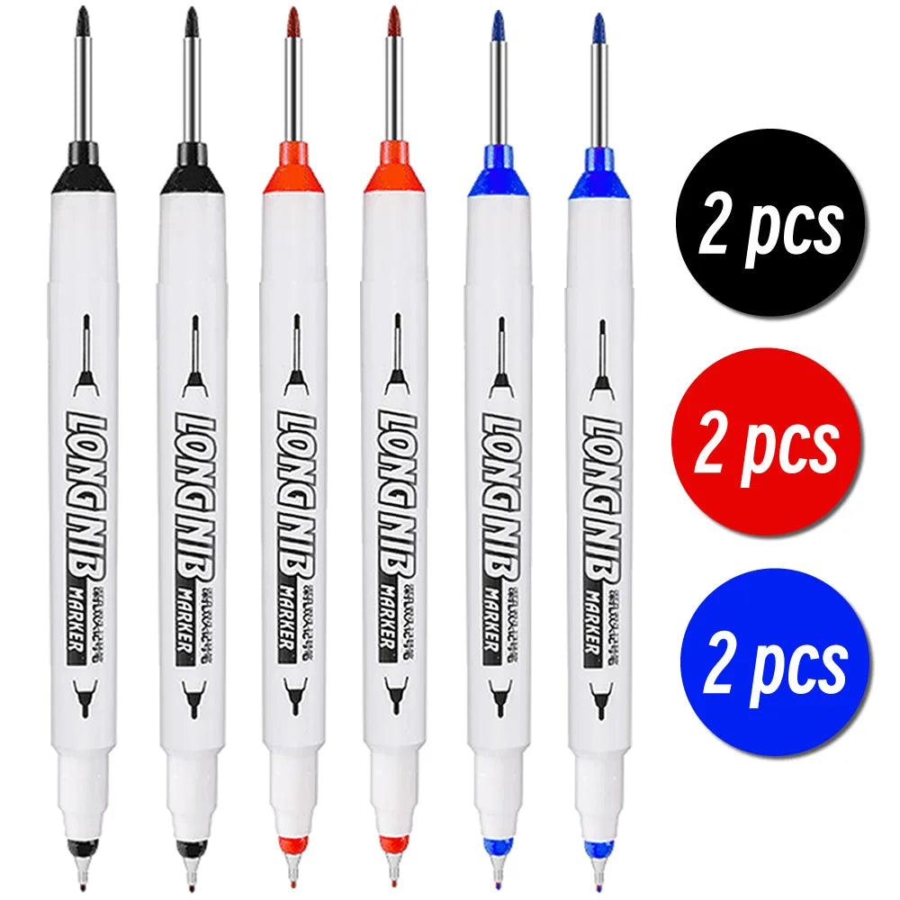 20mm Double-Tip Deep Hole Long Head Nib Markers For Metal Pen Waterproof Bathroom Woodworking Decoration Multi-Purpose