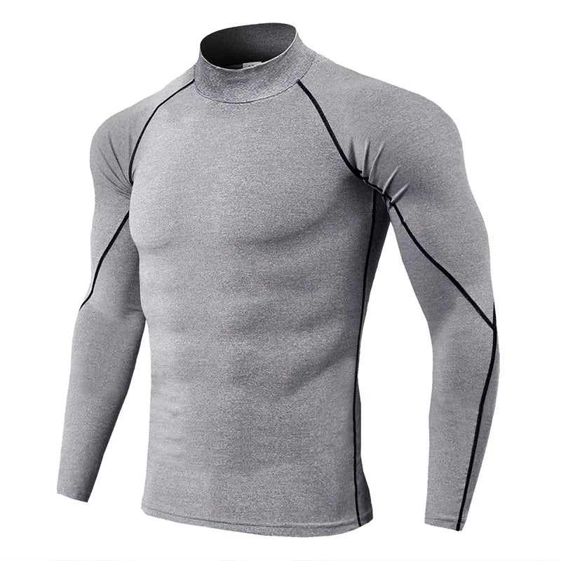 Winter Man Compression Shirt Cycling Clothing Warmth Shirt Warm Bottoming Shirt Men Compression T-Shirt Gym Sportswear 2024 New