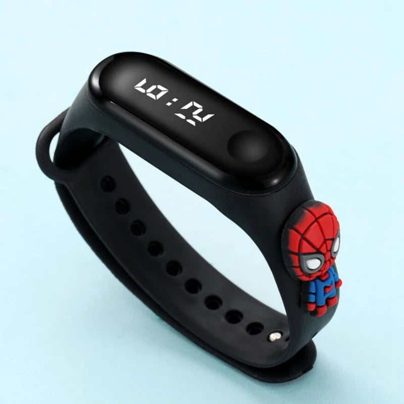 Avengers Anime Electronic Watch Spiderman Ironman Captain America Waterproof Led Wristwatch For Children Gifts
