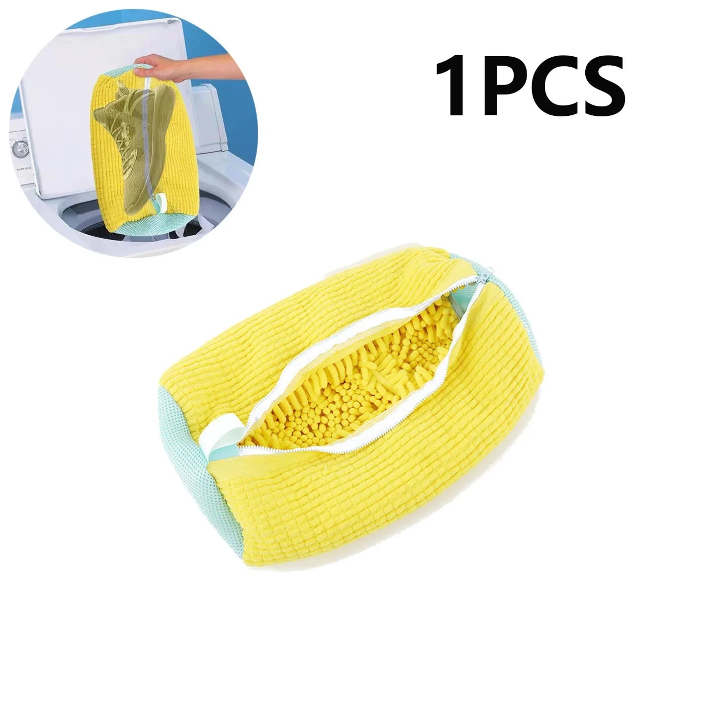 1PC Shoes Wash Bag Laundry Fluffy Fibers Padded Net Polyester Washing Shoes Bags Easily Remove Dirt Shose Anti-Deformation Bag