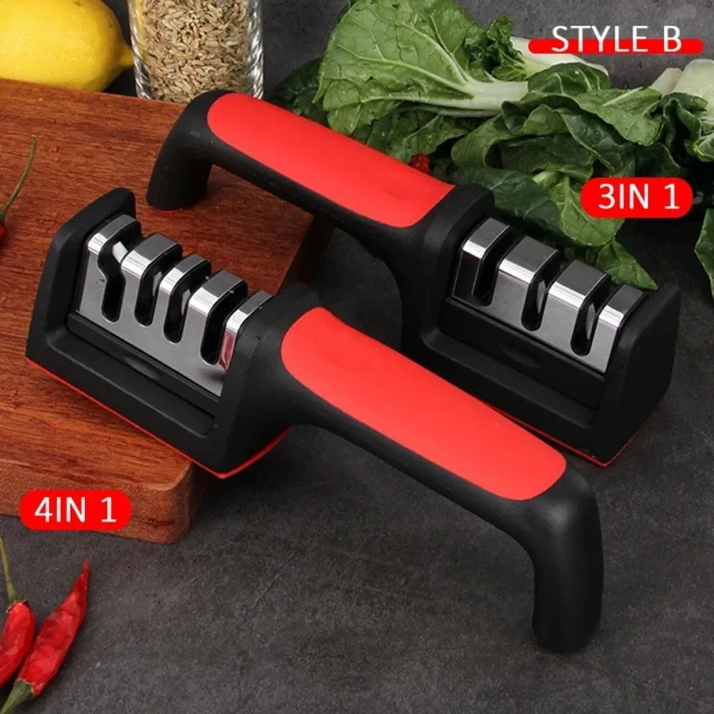 3/4 Segment Knife Sharpener Kitchen Multifunctional Handheld Fast Sharpening Stone Three-stage Cutting Knife Kitchen Supplies