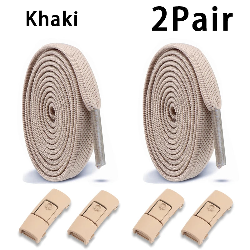 Elastic Laces Sneakers Tennis No Tie Shoe laces Lock Shoelaces without ties Kids Adult Shoelace Shoes Accessories 1Pair/2Pair
