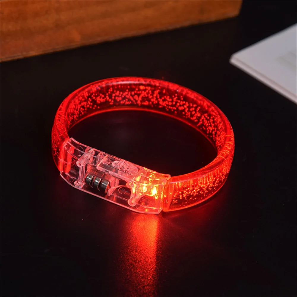 Night LED Battery Light-emitting Bracelet Colorful LED Entertainment Cheering Props Running Led Bracelet Bar Party