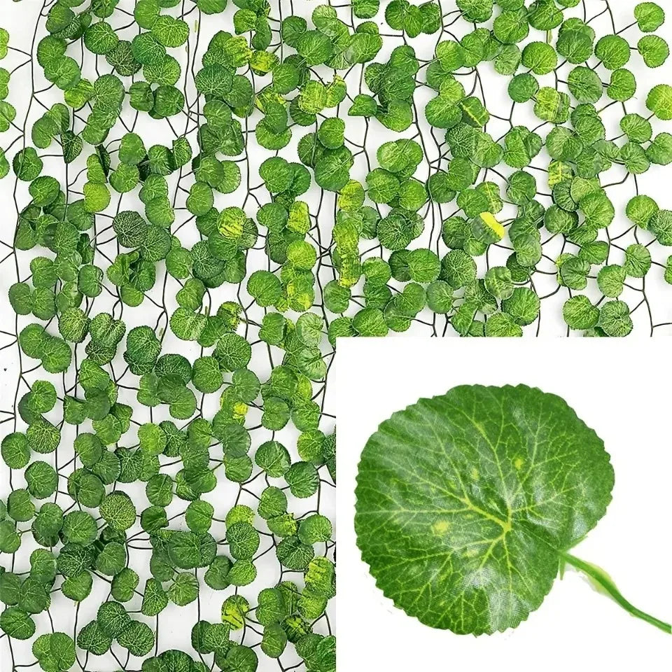 4.4/11M Artificial Plant Green Ivy Leaf Garland Fake Plant Creeper Hanging Vine Outdoor DIY Garden Wall Wedding Party Home Decor