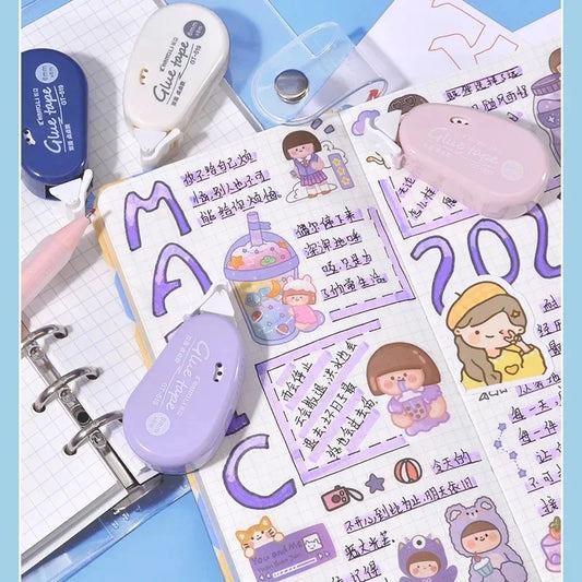 WQN Double-sided glue tape DIY scrapbook collage book School stationery roller tape 6m*6mm