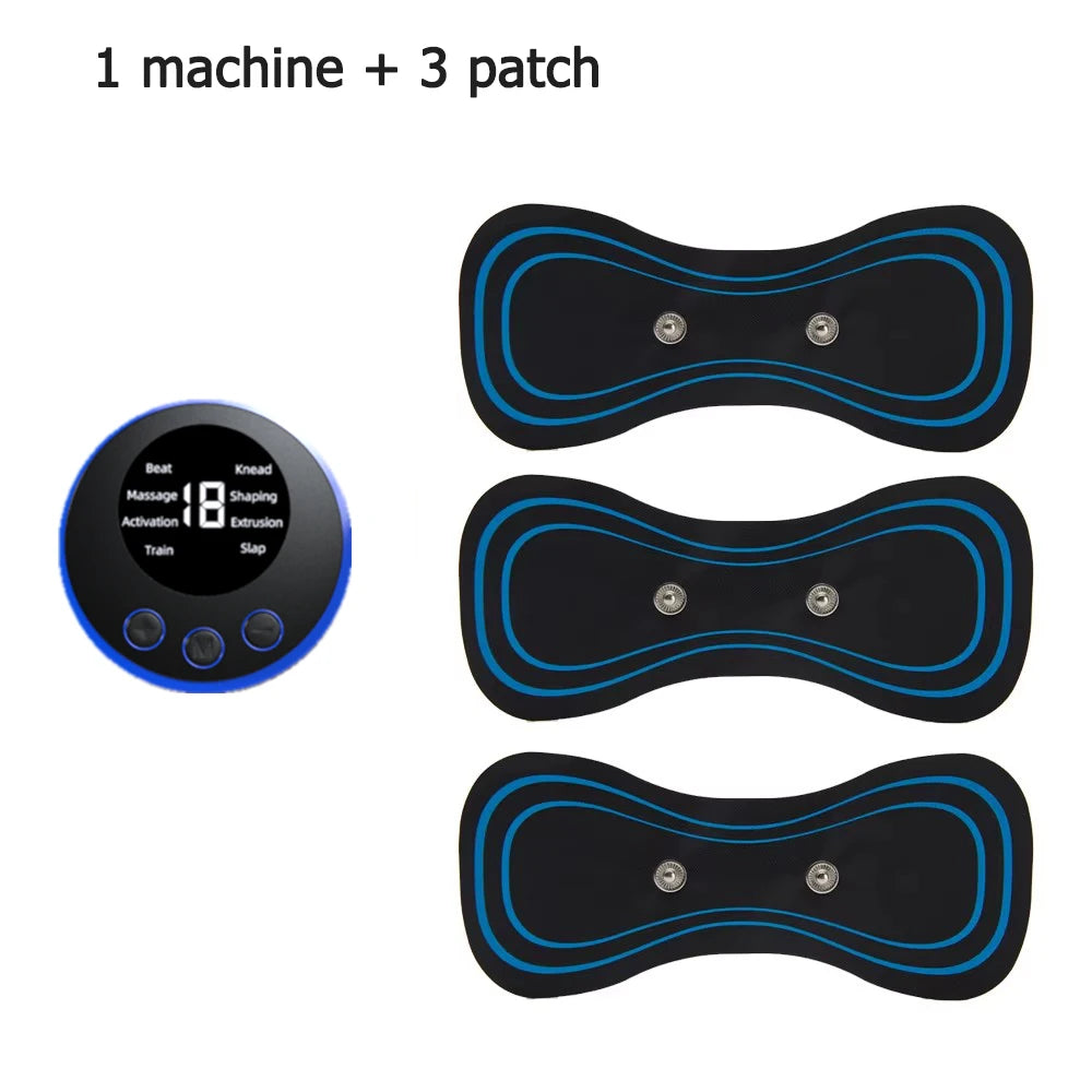 EMS Mini Neck Massager Portable Electric Pulse Cervical Massage Patch 8 Modes 19 Levels Muscle Stimulator Relax Pain Relief Tool