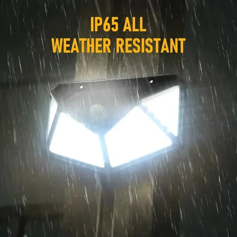 100 LED Wall Lights Outdoor Solar Lamp Motion Sensor Solar Powered Street Light Garage Lamps Outdoor Garden Lighting Night Light