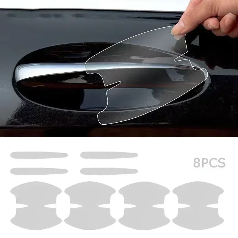 8pcs/set of door handle stickers, scratch-resistant handles, bowl stickers, decorative films, car protective equipment