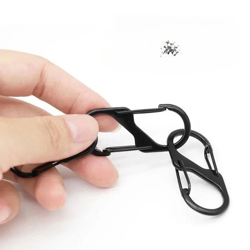 10 Pcs S Shaped Carabiner Metal Double Hooks Carabiner Keychain Small Spring Clips for Camping Fishing Traveling