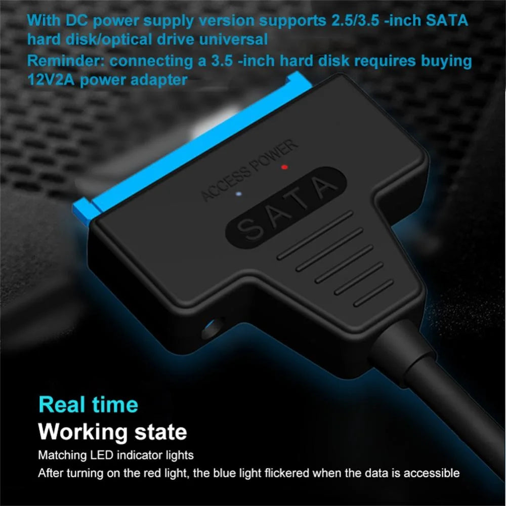 SATA to USB 3.0 / 2.0 Cable Up to 6 Gbps for 2.5 Inch External HDD SSD Hard Drive SATA 3 22 Pin Adapter USB 3.0 to Sata III Cord