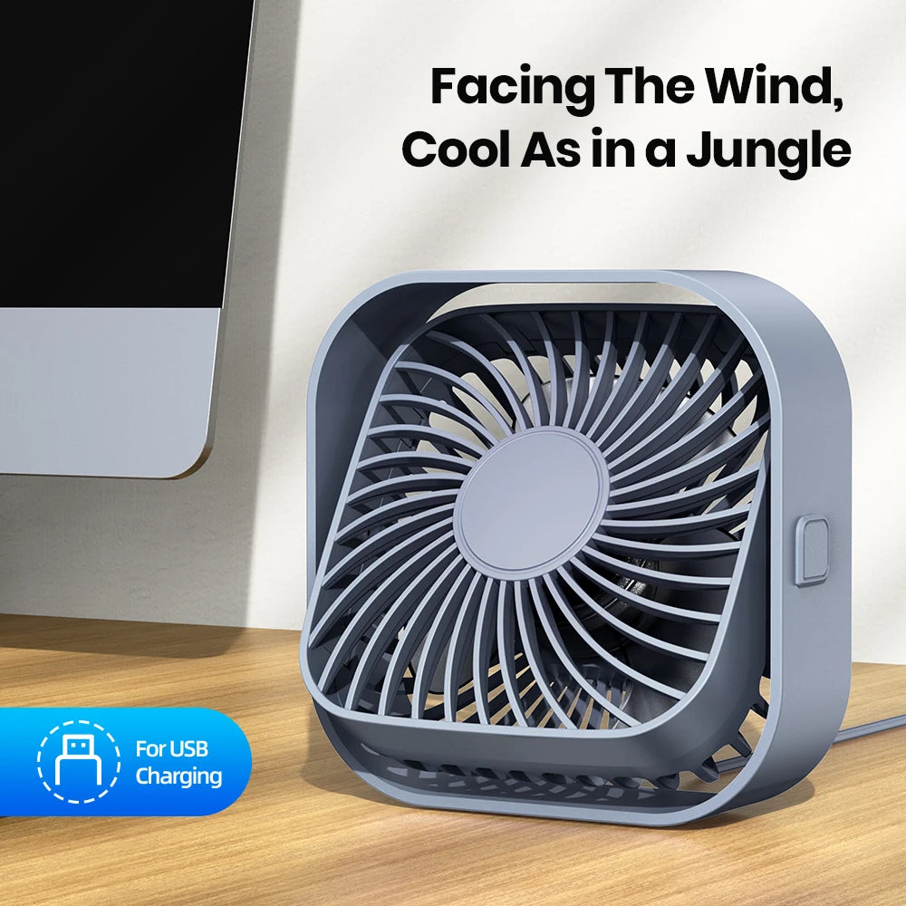 TOPK USB Portable Mini Fan,Desk Personal Electric Fan Table ,Standing Fans for Room,3 Speed Wind 360°Rotatable for Camping Quie