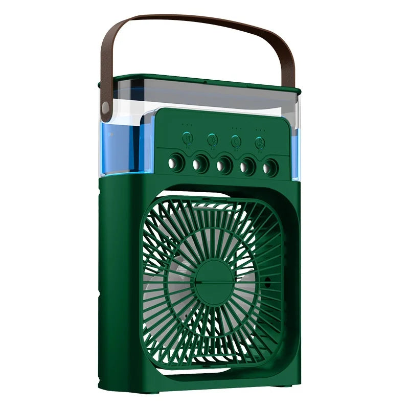 New 3 In 1 Portable Fan AIr Conditioner Household Mini Air Cooler LED Night Light Humidifier Air Adjustment Fan Office Home Fan