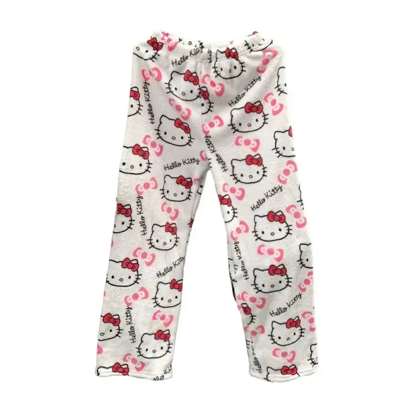 Y2K Hello Kitty Pajamas Pants Sanrio Anime Women's Pajama Pants Cartoon Couple Home Sleepwear Trousers Leisure Home Clothing