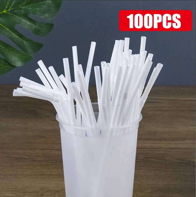100-1000Pcs Drinking Straws Colorful & Black rietjes Flexible Wedding Party Supplies Drinking Straws Kitchen Wholesale