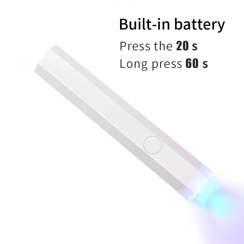 Convenient Handheld Mini UV Light Cure Nails Lamp for Gel Nails LED Nail Lamp for Gel Polish Manicure Nail Dryer for Fast Curing