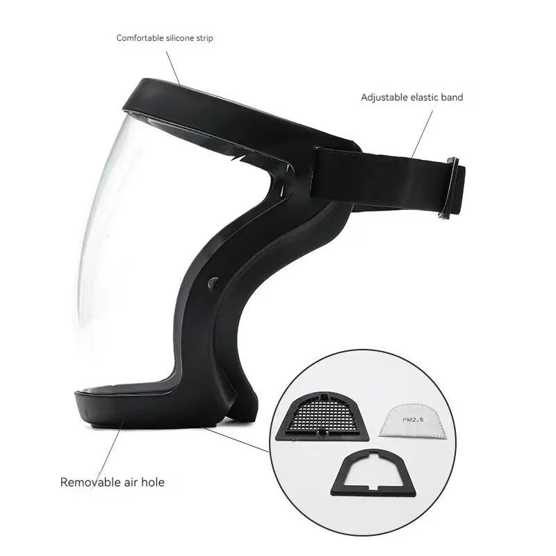 Dust And Anti-Fog Transparent Mask High-Definition Fog-Free Welding Eyewear Head-Mounted Full-Face Protection