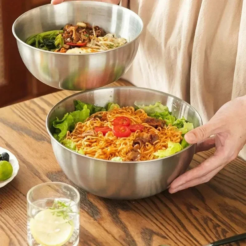 1-3 Stainless Steel Bowl Set with Scale for Cooking Baking Food Storage Large Capacity Mixing Bowls for Home Kitchen Essentials