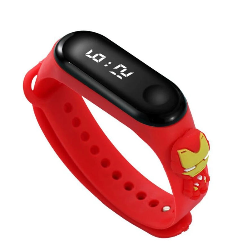 Avengers Anime Electronic Watch Spiderman Ironman Captain America Waterproof Led Wristwatch For Children Gifts