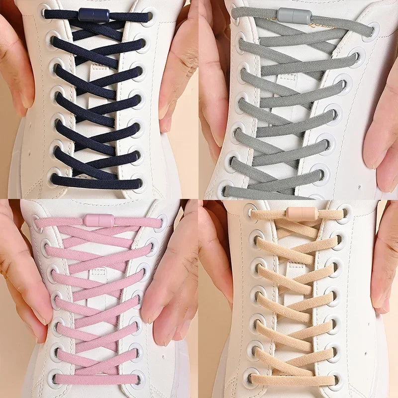 Elastic No Tie Shoelaces Semicircle Shoe Laces for Kids and Adult Sneakers Lazy Shoelace Quick Put on And Take Off Shoe Strings