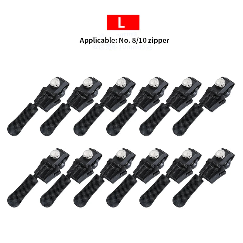 Universal Detachable Metal Zipper Slider Puller Detachable Instant Repair Kit DIY Replacement Lever Locks for Clothing Luggage