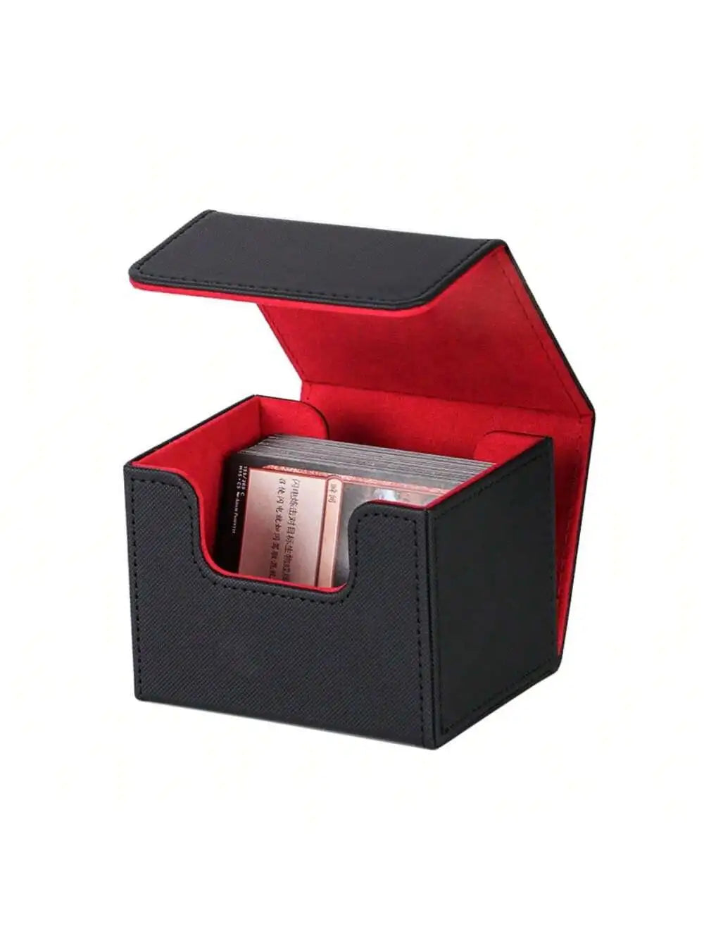 100+ Cards Deck Box Flip Side Inserted Type Leather Card Collection Box, Planet Card Storage Box, Game Peripheral Card Box, Wanz
