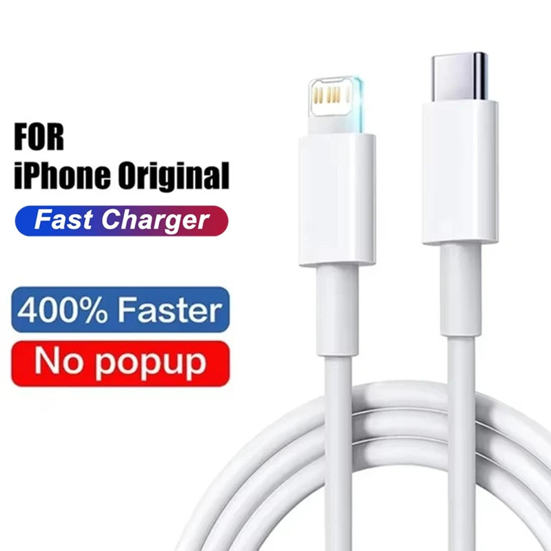 35W PD Original Fast Charging USB Cable for iPhone 14 8 7 Plus 13 12 11 Pro XS Max XR X USB C Rapid Charger Cable 1m 1.5m 2m 3m