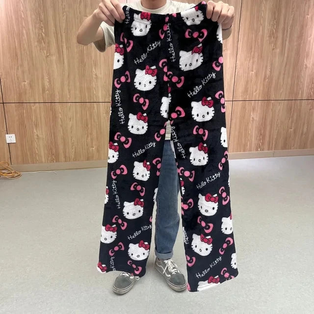 Y2K Hello Kitty Pajamas Pants Sanrio Anime Women's Pajama Pants Cartoon Couple Home Sleepwear Trousers Leisure Home Clothing