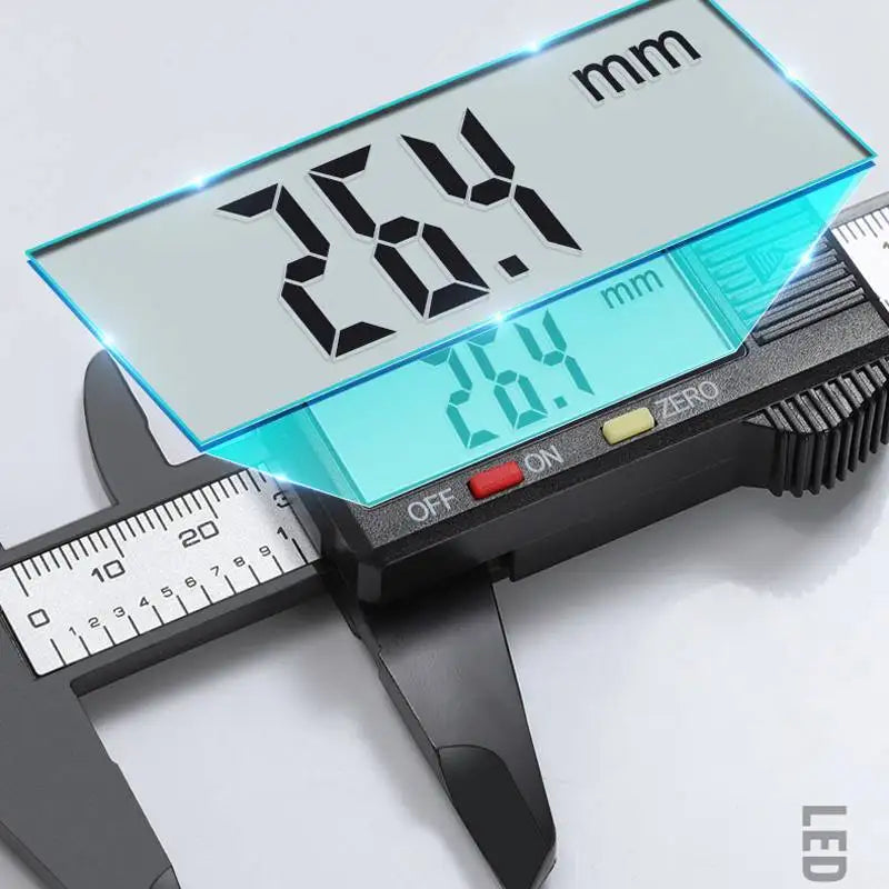 AIRAJ 150MM Vernier Caliper Plastic Digital Caliper, Inch Metric Fraction Conversion, Large LCD Display Measurement Tool