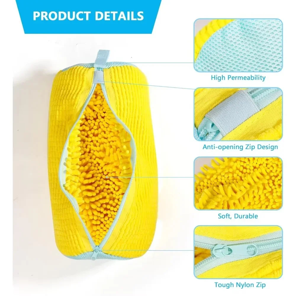 1PC Shoes Wash Bag Laundry Fluffy Fibers Padded Net Polyester Washing Shoes Bags Easily Remove Dirt Shose Anti-Deformation Bag