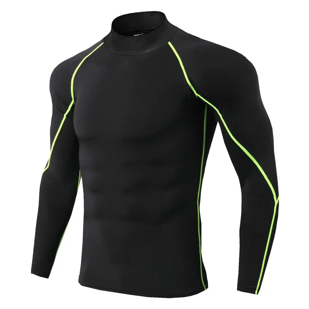 Winter Man Compression Shirt Cycling Clothing Warmth Shirt Warm Bottoming Shirt Men Compression T-Shirt Gym Sportswear 2024 New