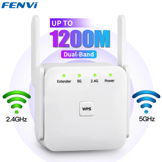 5Ghz WiFi Repeater AC1200 Wi-Fi Booster WiFi Extender Amplifier 2.4G/5GHz Wi-Fi Signal Booster Long Range Network Access Point