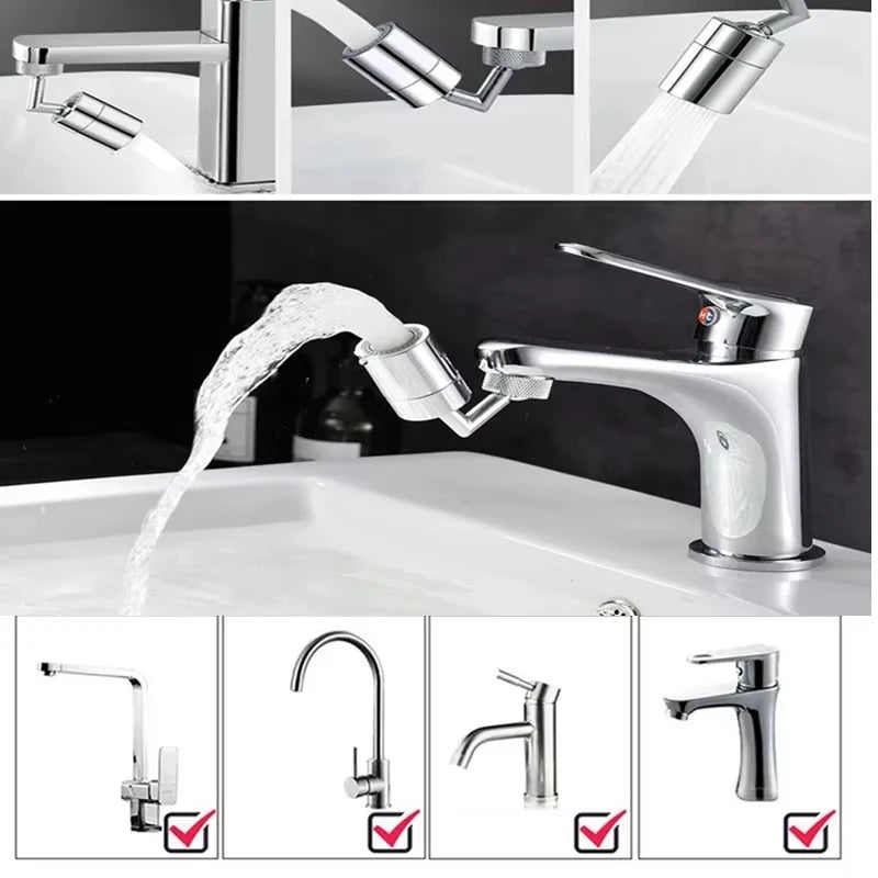 720 Degree Universal Faucet Washbasin Faucet Extension Adapter Aerator Splash Proof Rotating Water Saving ABS Plastic Faucet