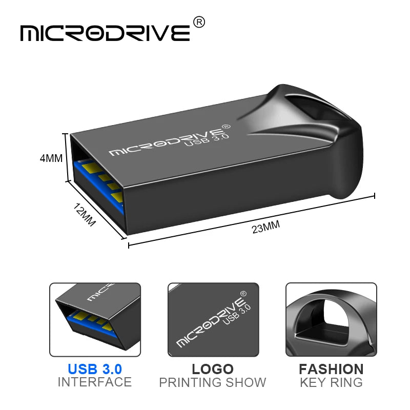 Waterproof Super Mini usb flash drive pen Drive 32GB metal usb 3.0 flash usb stick pendrive 64GB for cle usb 128 gb