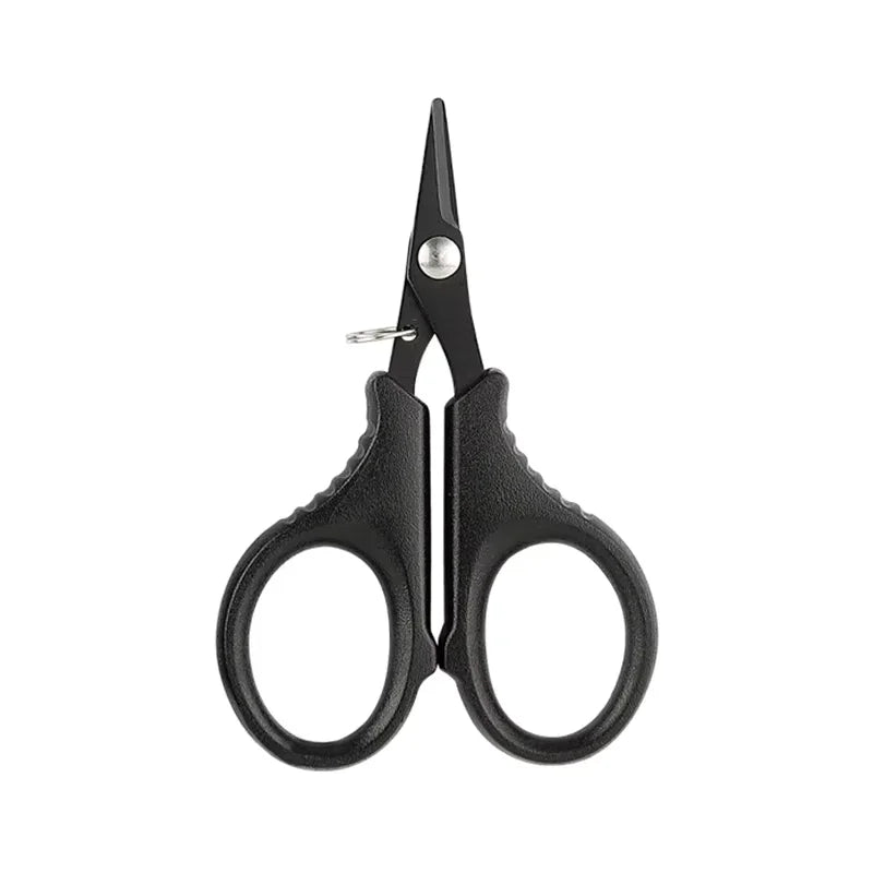 Shawto Titanium Coating Stainless Steel Fishing Scissor Plier Cut PE Braid Line Cutter Plies Carp Fishing Accessories Tools