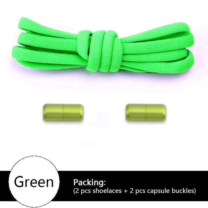 NEW Colorful Options Elastic laces Sneakers No tie Shoelace for Sports Round Shoelaces without ties Kids Adult Shoes Accessories