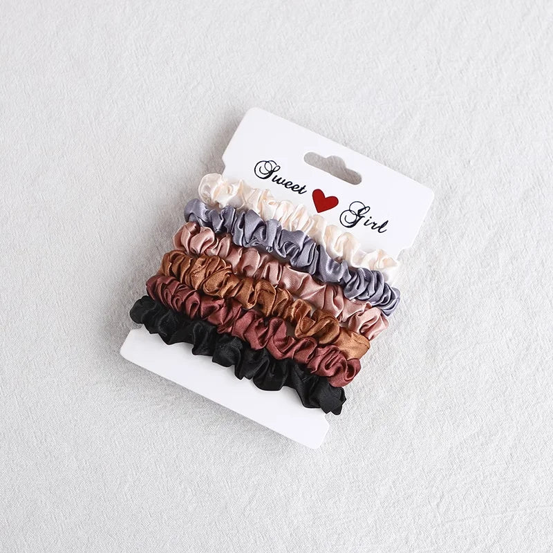 Advanced and Elegant, Minimalist Simulation Silk Hair Loop, Versatile, High-end Tie Hair Rope, High Ponytail Leather Band.