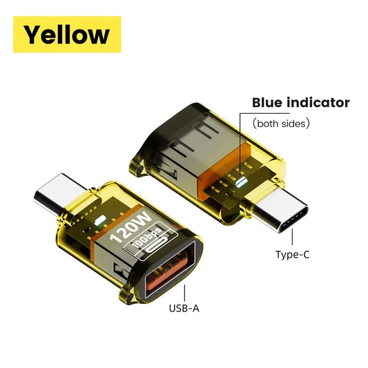 USB 3.2 to Type C Adapter OTG Fast Charging 120W 10GB High Speed Data Audio Transfer For PC Tablet Xiaomi Huawei USB C Converter