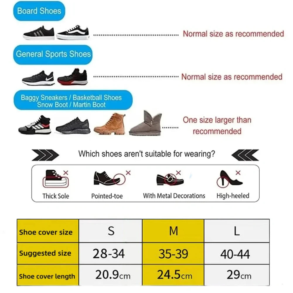Rain Shoe Covers Waterproof Covers Reusable Non-slip Rain Footwear Covers Outdoor Adult Children for Shoes Boots Protector Cover
