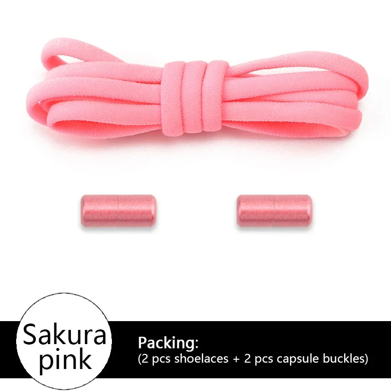 NEW Colorful Options Elastic laces Sneakers No tie Shoelace for Sports Round Shoelaces without ties Kids Adult Shoes Accessories