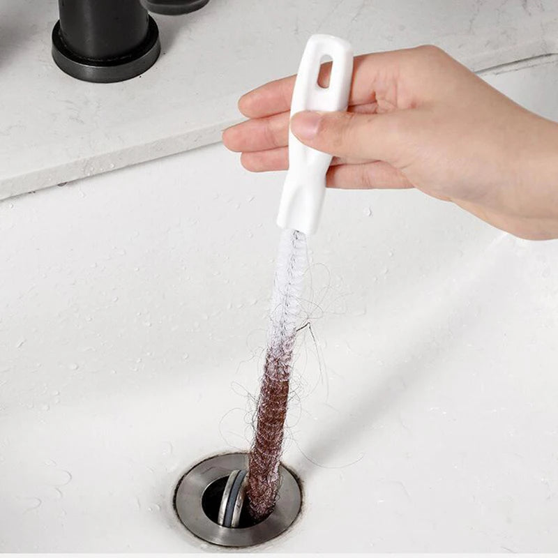 Pipe Dredging Brush Bathroom Sewer Hair Remove Sink Cleaning Brush 45Cm Drain Cleaner Bendable Flexible Cleaning Tools