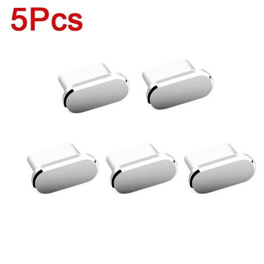 1/5PCS Type C Metal Dust Plug For Samsung Xiaomi Huawei Universal Type-C Charging Port Protector Stopper Anti-Dust Dustproof