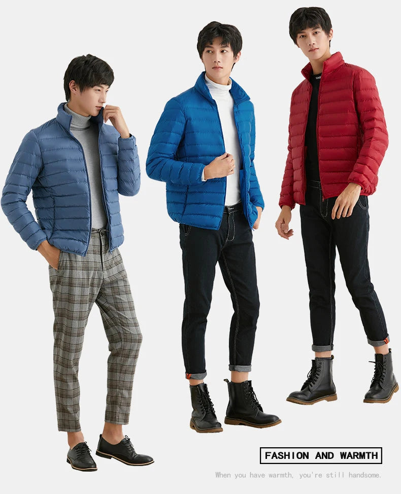 Man 90% Down Jacket Winter Qualitative Parkas Ultra Light Stand Collar Waterproof Outerwear Coat Windbreaker Jaqueta Masculino