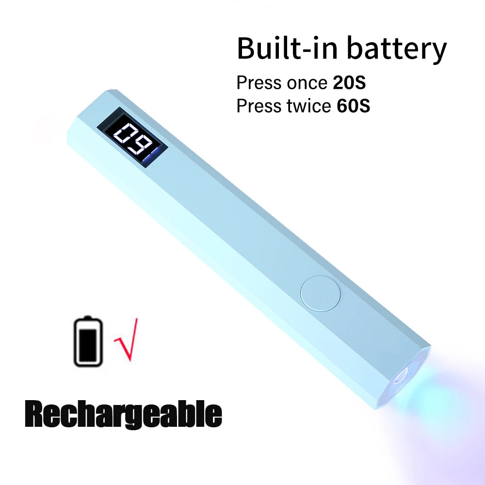 YIKOOLIN UV Light for Gel Nails Mini UV Nail Lamp Professional LED Light for Curing Gel Polish 2 Timing Modes for DIY Home Salon