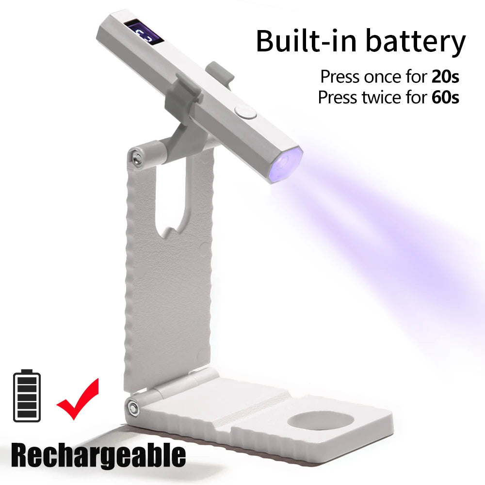 YIKOOLIN UV Light for Gel Nails Mini UV Nail Lamp Professional LED Light for Curing Gel Polish 2 Timing Modes for DIY Home Salon